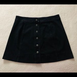 Madewell Black Denim Button Mini-skirt